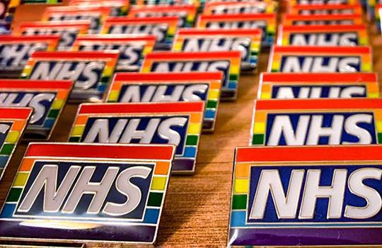 rows of the NHS rainbow badge 