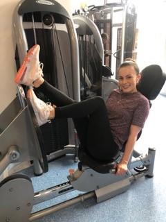 Olivia in the gym training 