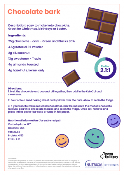 Chocolate Bark Recipe Card 