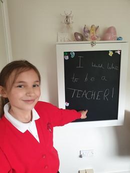 lucie and her blackboard
